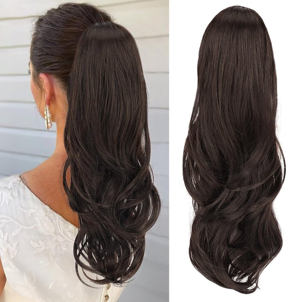 Ponytail Extensions Long Drawstring Wavy Clip in Ponytail Hair